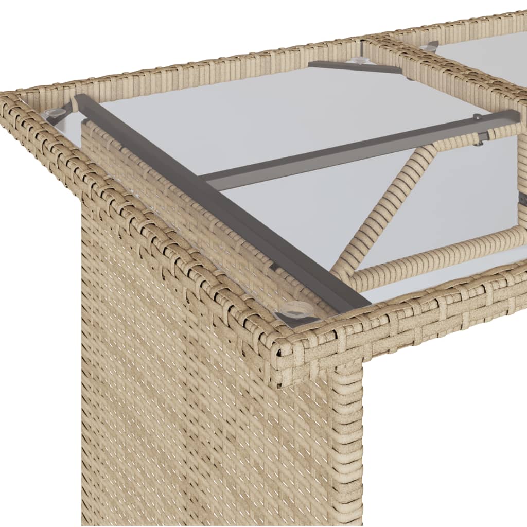 2-delige Tuinset met kussens poly rattan beige