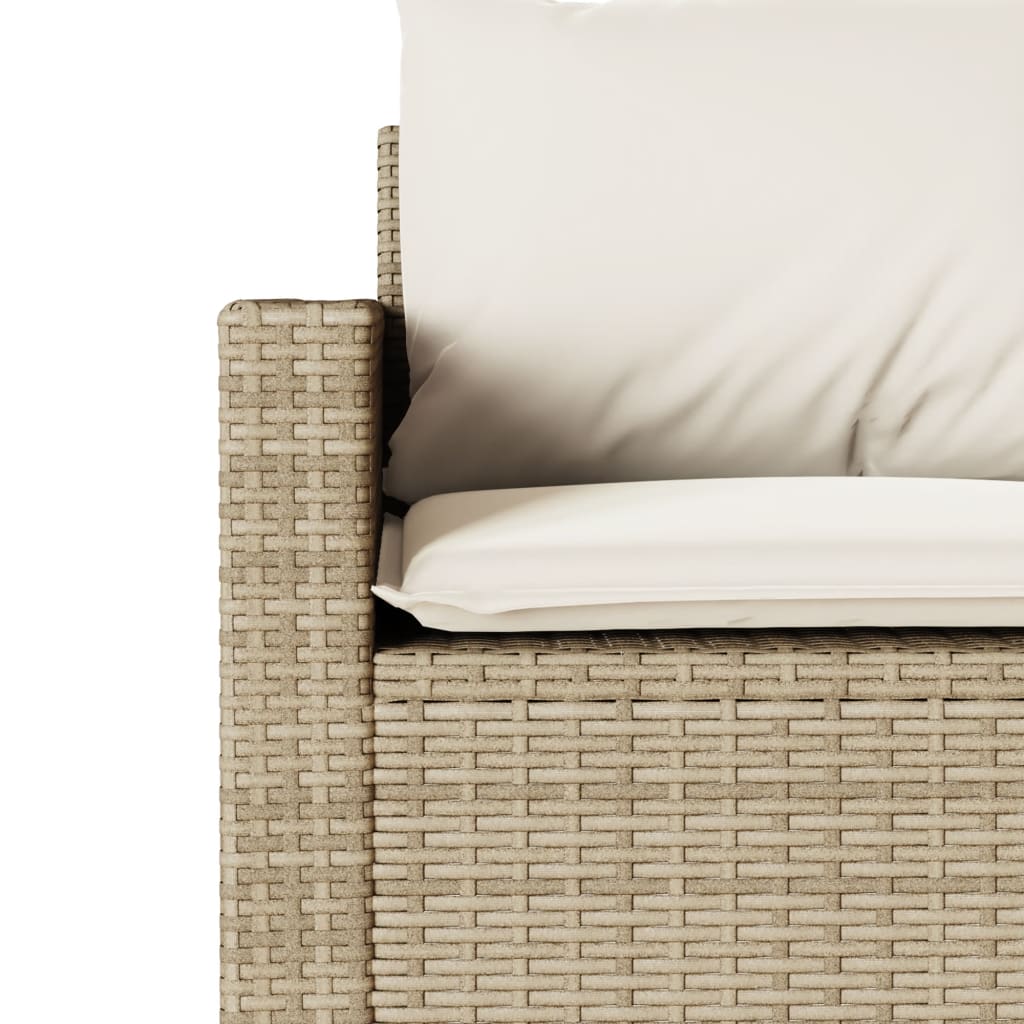 2-delige Tuinset met kussens poly rattan beige