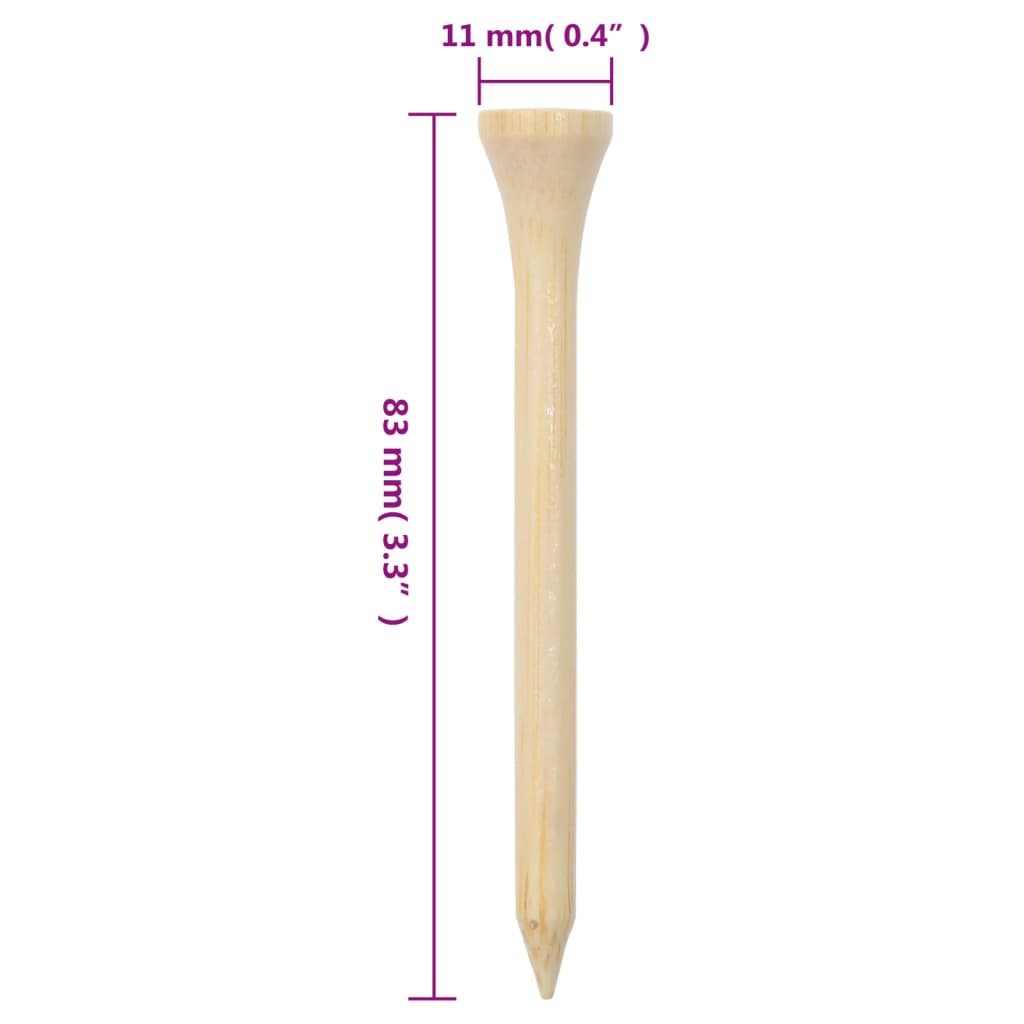 1000 st Golftees 83 mm bamboe