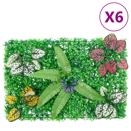  vidaXL Hek met kunstplanten 6 st 40x60 cm groen