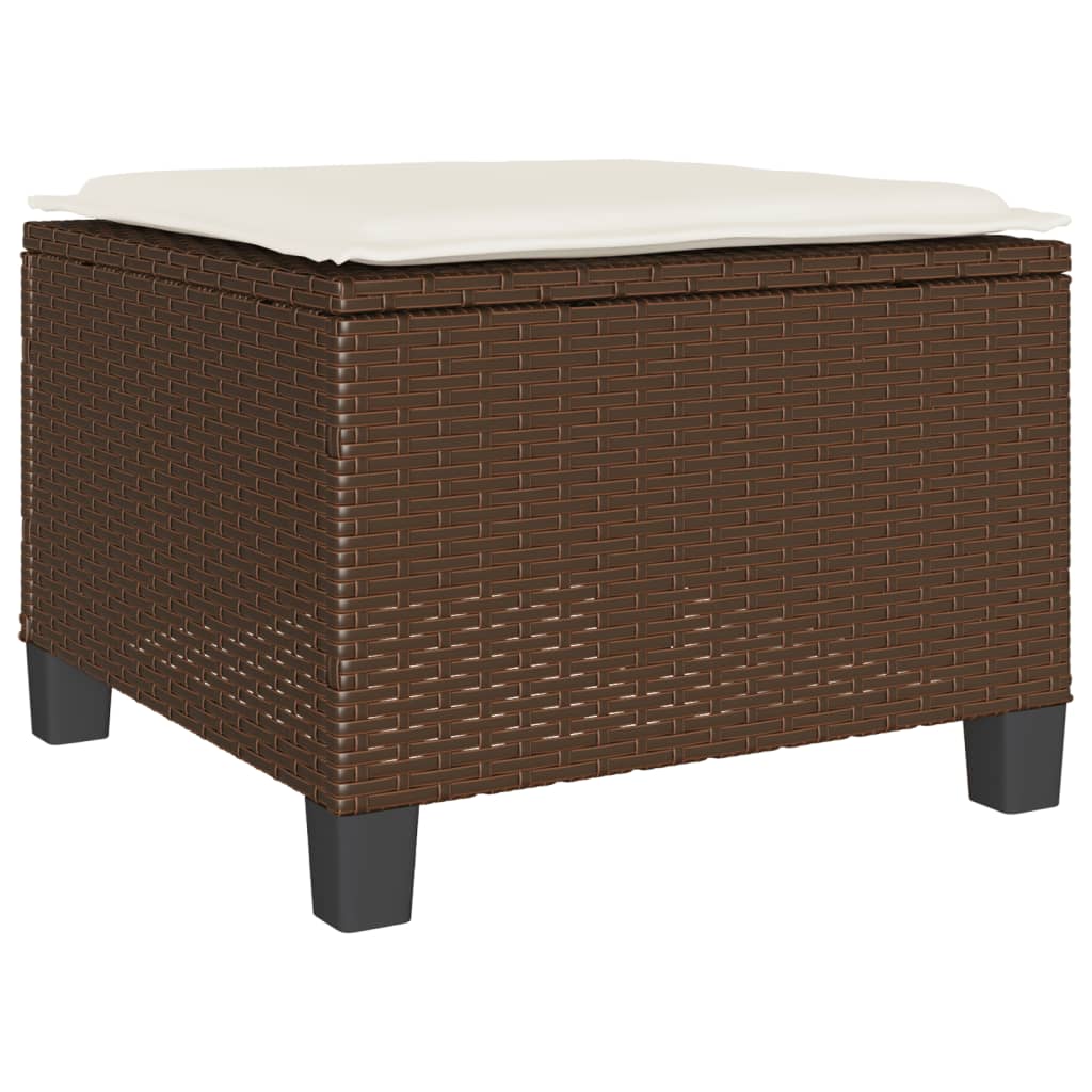 3-delige Bistroset met kussens poly rattan bruin