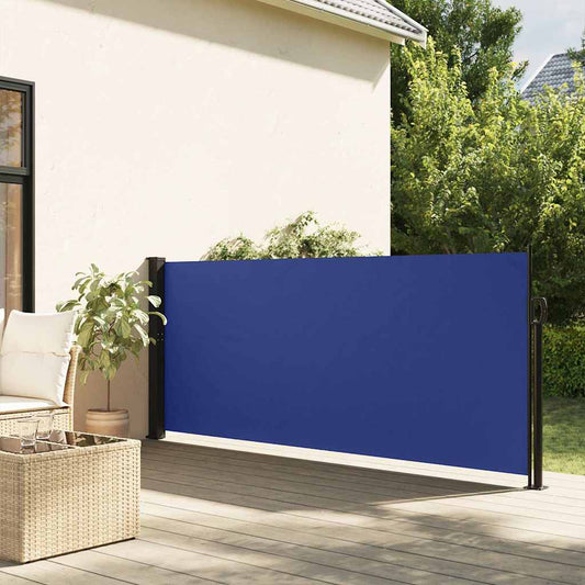 Windscherm uittrekbaar 117x300 cm blauw