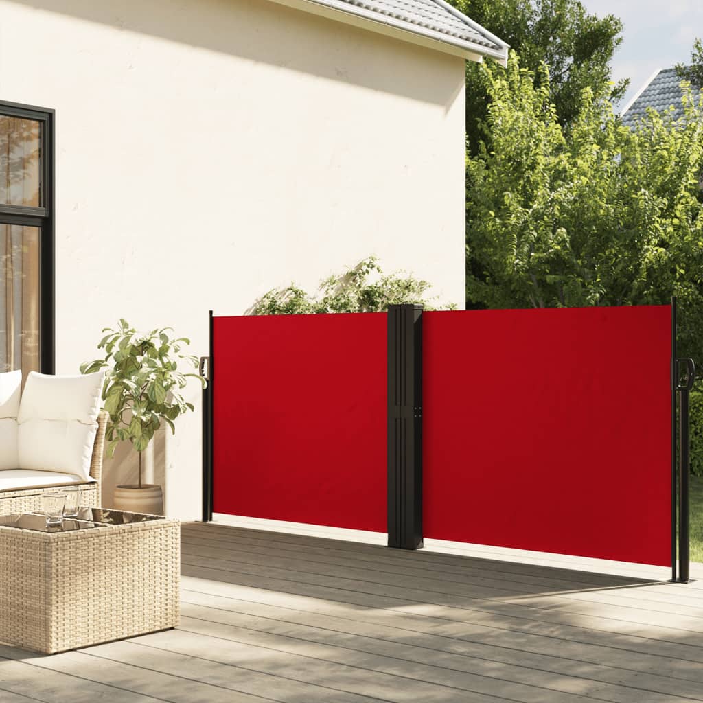 Windscherm uittrekbaar 120x600 cm rood