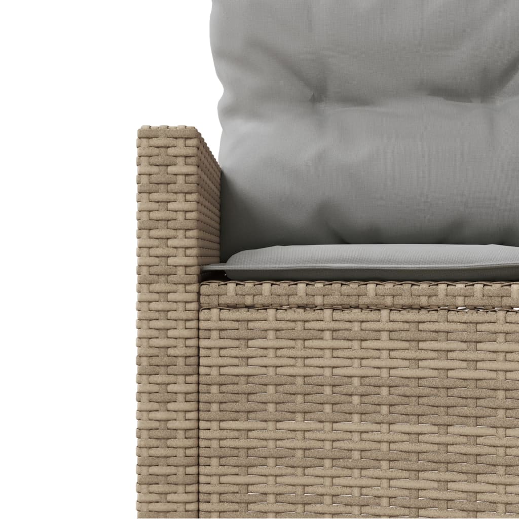 2-delige Loungeset halfrond poly rattan beige