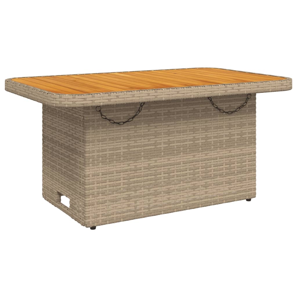 3-delige Loungeset met kussens poly rattan beige