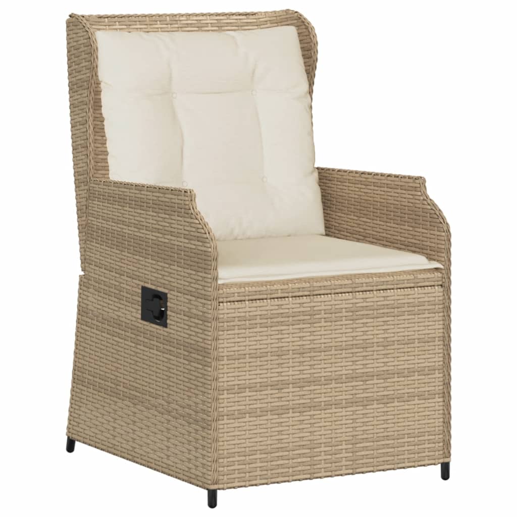 3-delige Loungeset met kussens poly rattan beige