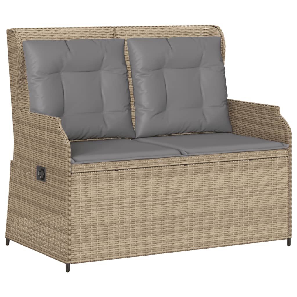 3-delige Loungeset met kussens poly rattan beige