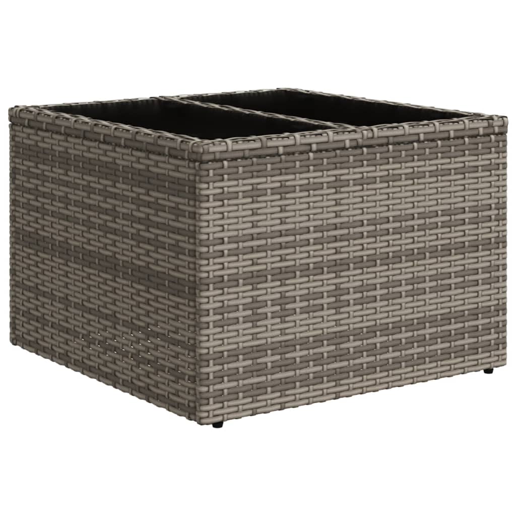 2-delige Loungeset met kussens poly rattan en glas grijs