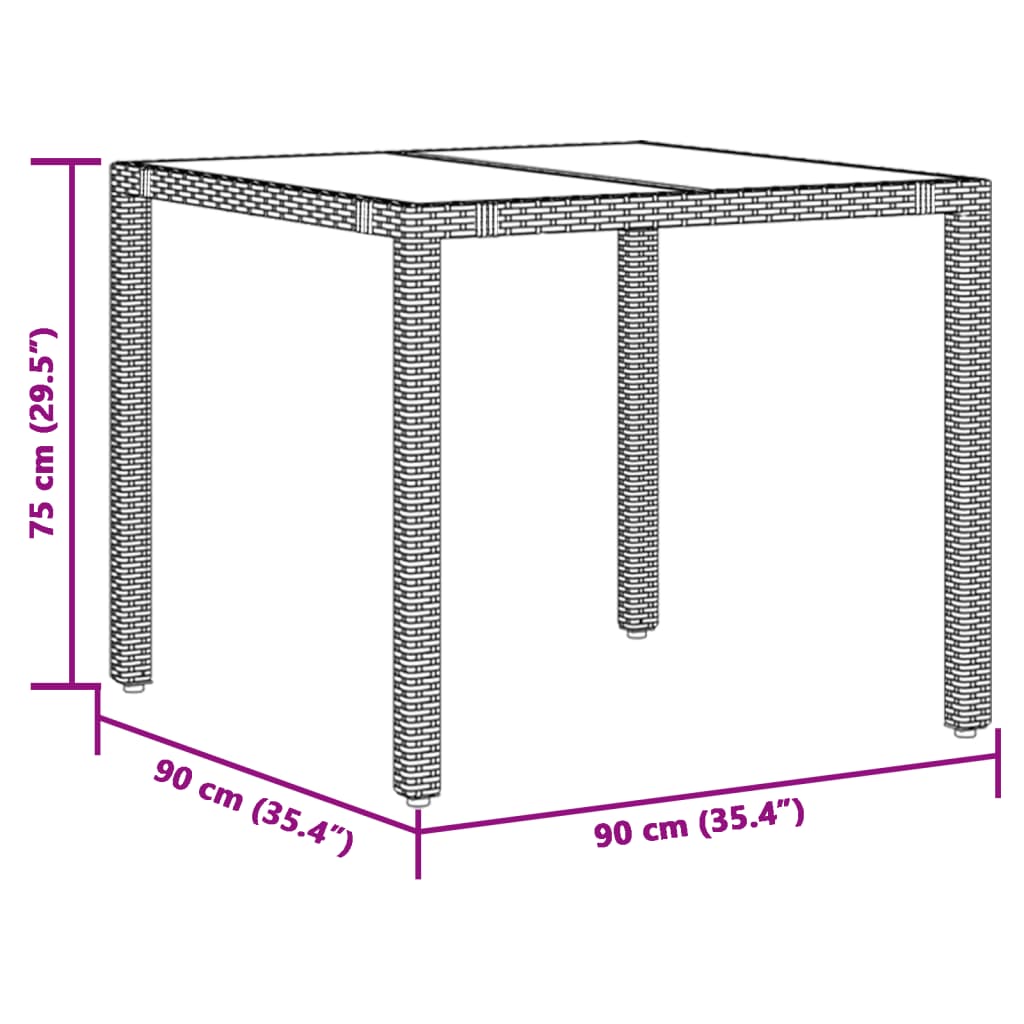 3-delige Bistroset met kussens poly rattan bruin