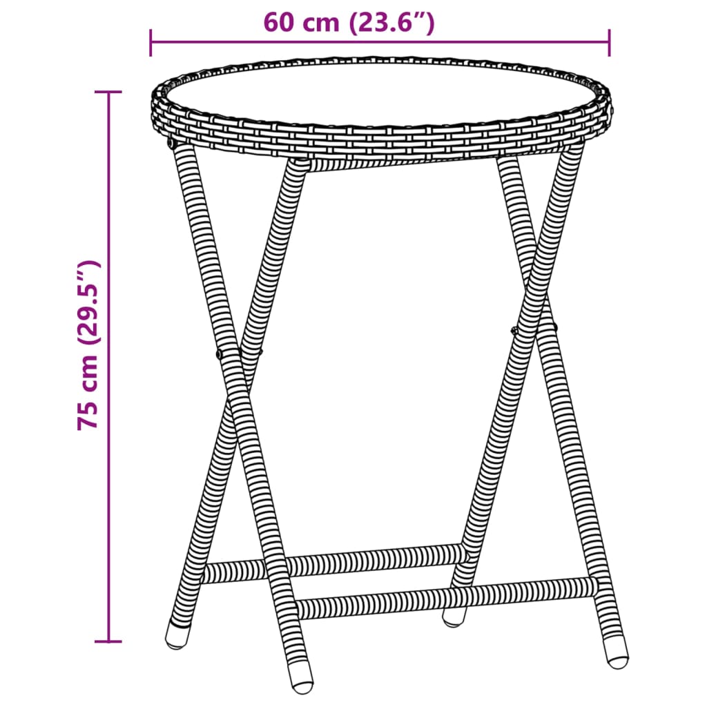 3-delige Bistroset met kussens poly rattan en acaciahout grijs