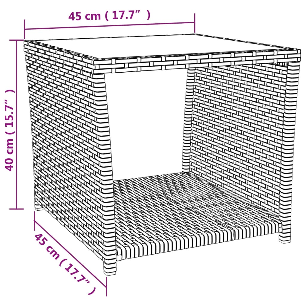 2-delige Tuinset met kussens poly rattan grijs