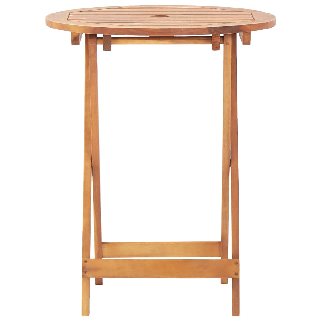 3-delige Bistroset poly rattan en massief hout beige