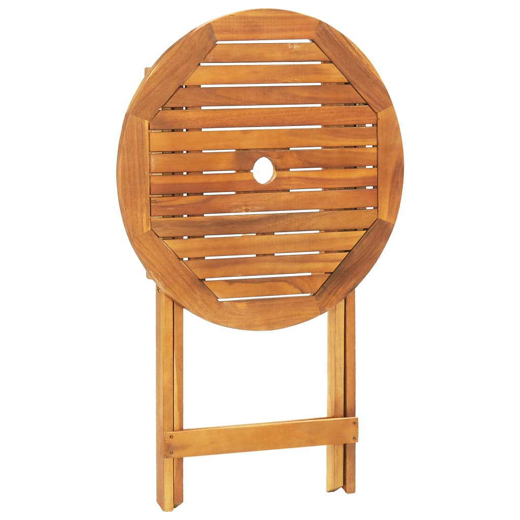 3-delige Bistroset poly rattan en massief hout beige