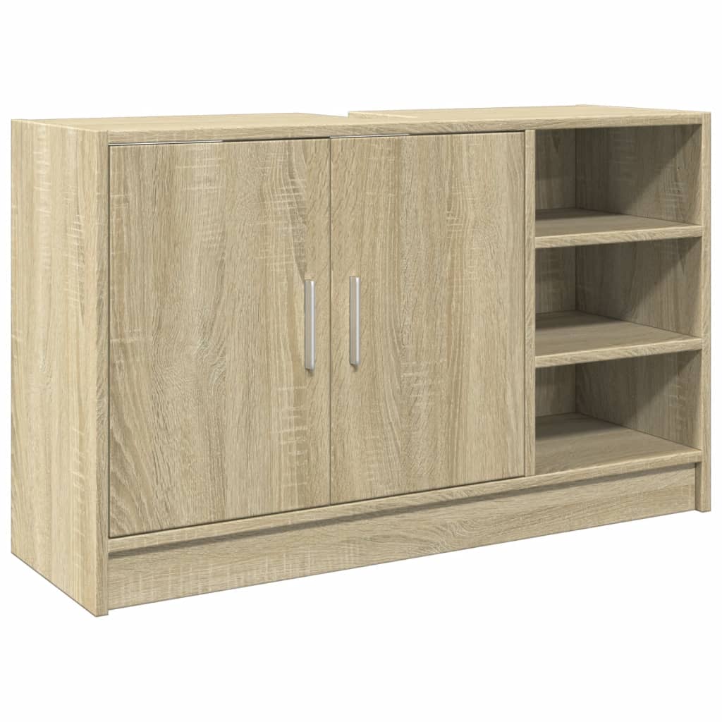 Wastafelkast 90x29x55 cm bewerkt hout sonoma eikenkleurig