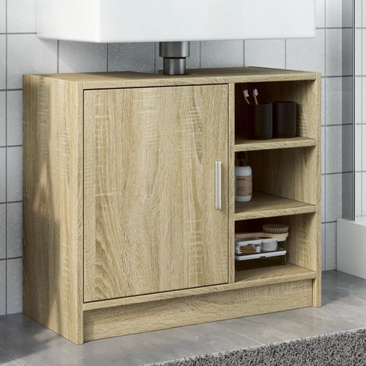 Wastafelkast 63x29x55 cm bewerkt hout sonoma eikenkleurig