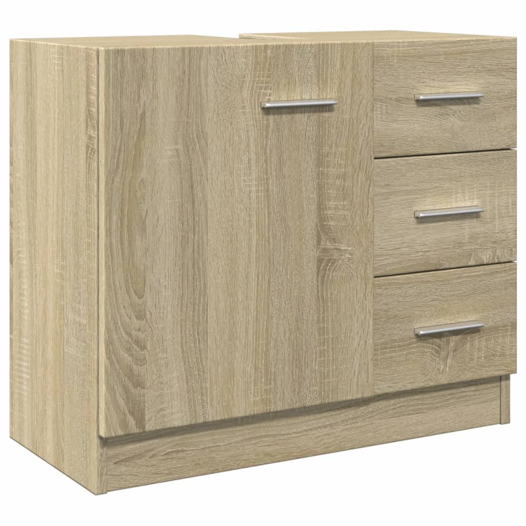 Wastafelkast 63x30x54 cm bewerkt hout sonoma eikenkleurig