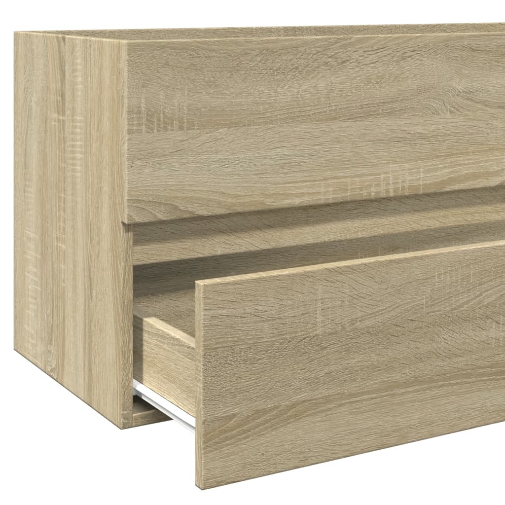 Wastafelkast 100x38,5x45 cm bewerkt hout sonoma eikenkleurig