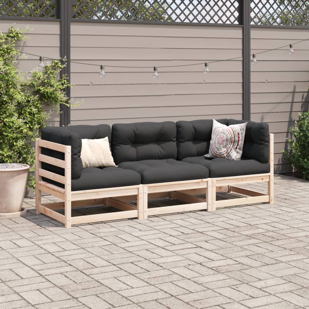 3-delige Loungeset massief grenenhout