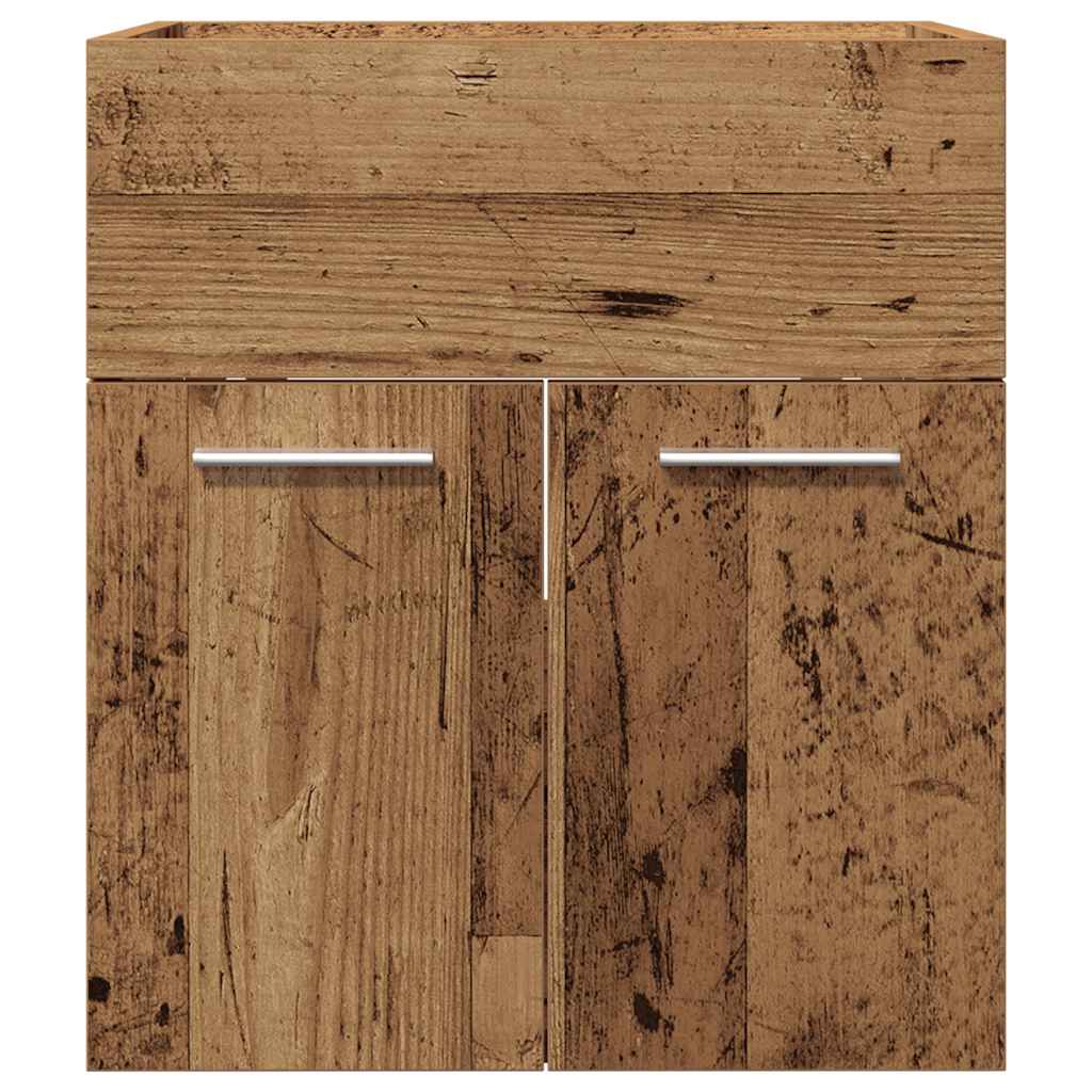 Wastafelkast 41x38,5x46 cm bewerkt hout oud houtkleurig