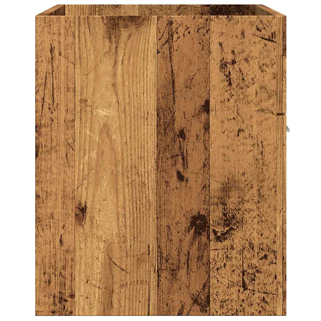 Wastafelkast 80x38,5x46 cm bewerkt hout oud houtkleurig