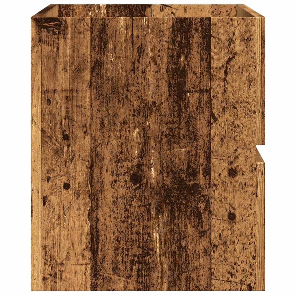 Wastafelkast 90x38,5x45 cm bewerkt hout oud houtkleurig