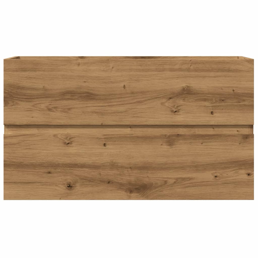 Wastafelkast 90x38,5x45 cm bewerkt hout artisanaal eikenkleur