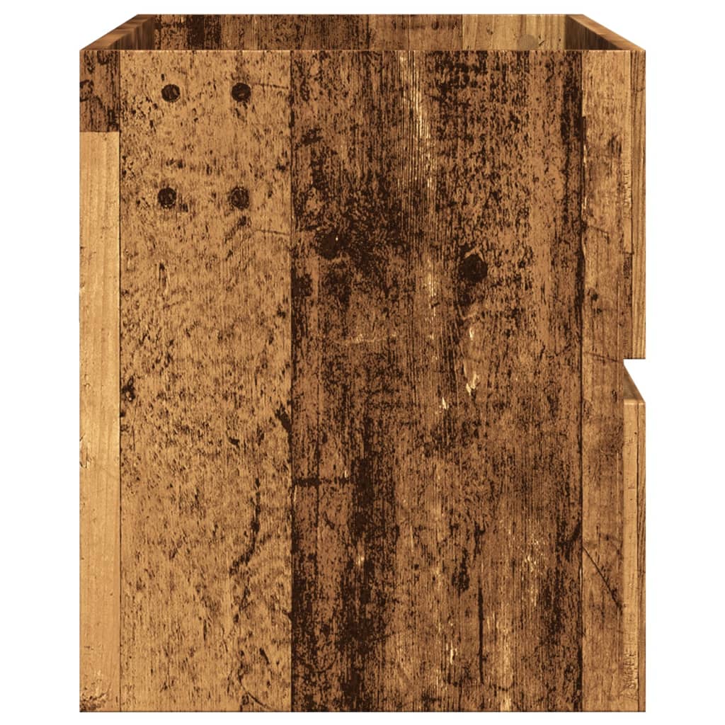 Wastafelkast 100x38,5x45 cm bewerkt hout oud houtkleurig