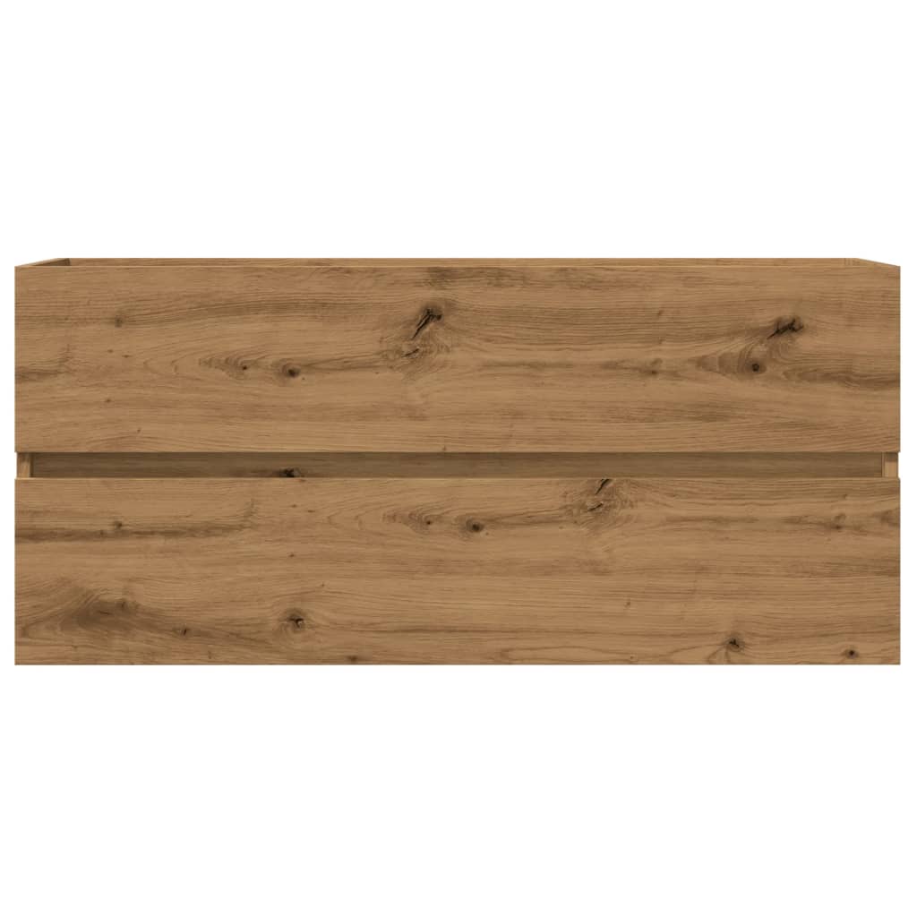 Wastafelkast 100x38,5x45 cm bewerkt hout artisanaal eikenkleur