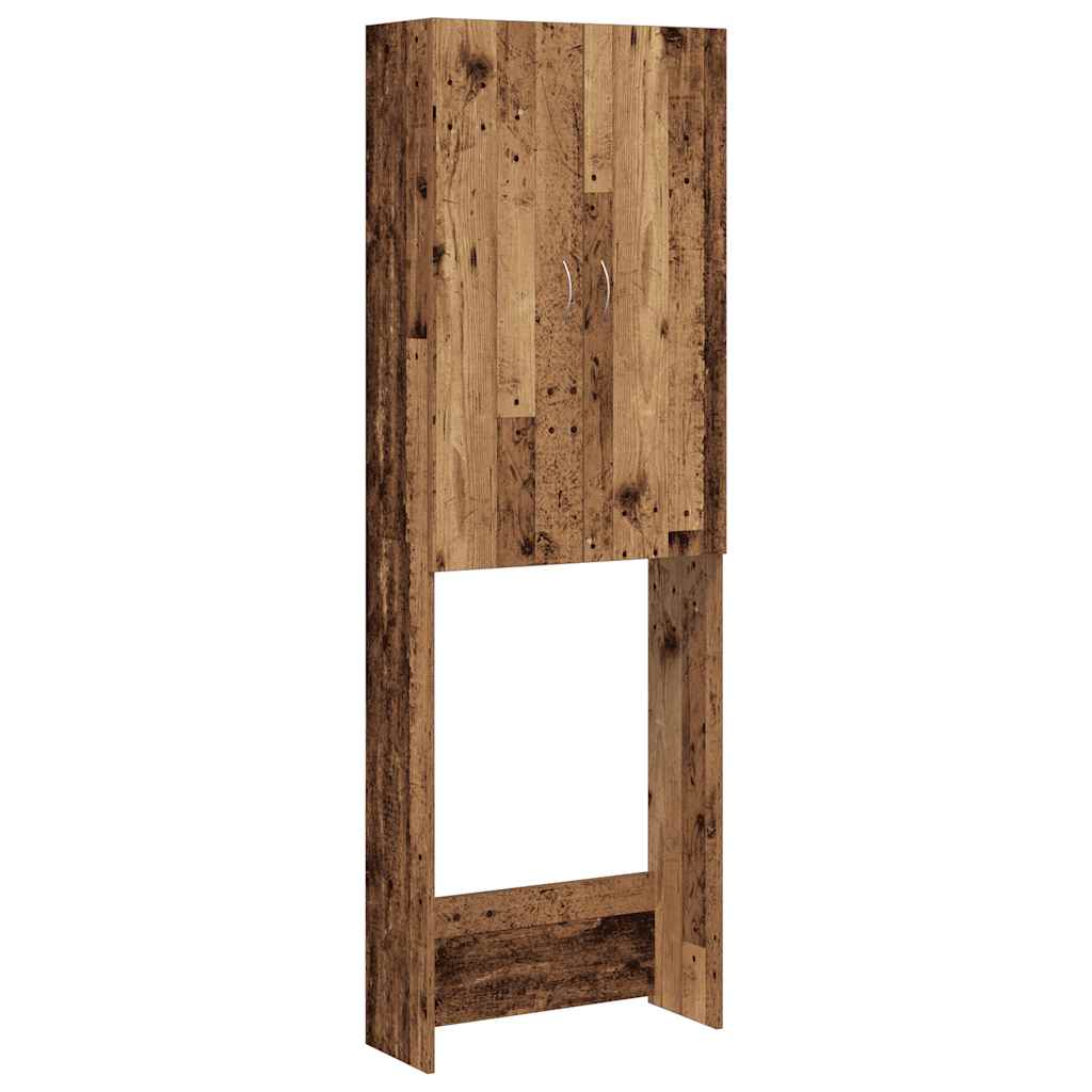 Wasmachinekast 64x25,5x190 cm oud houtkleurig