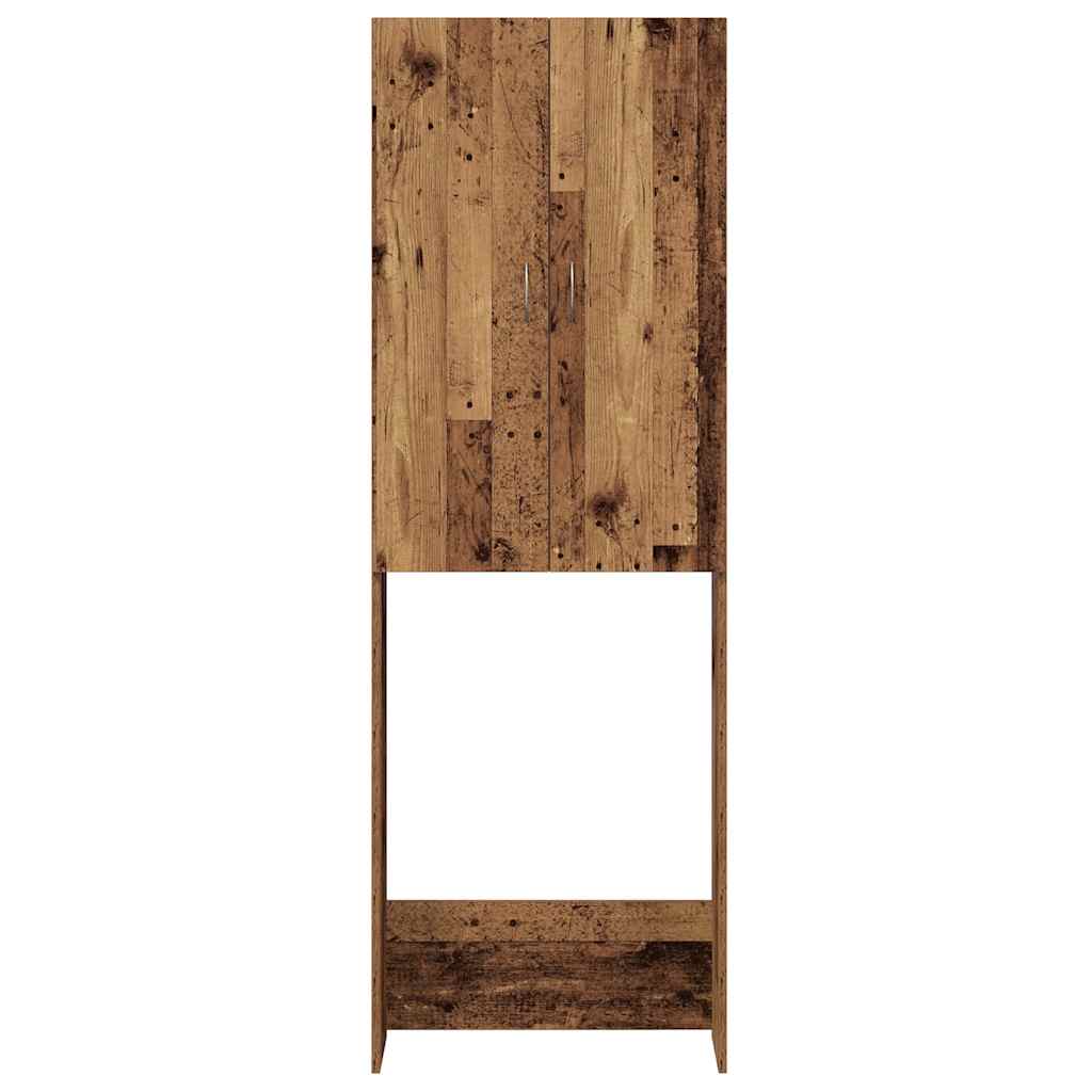 Wasmachinekast 64x25,5x190 cm oud houtkleurig