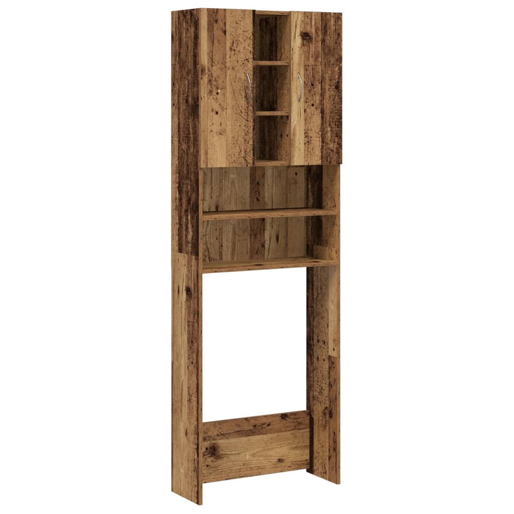 Wasmachinekast 64x25,5x190 cm oud houtkleurig