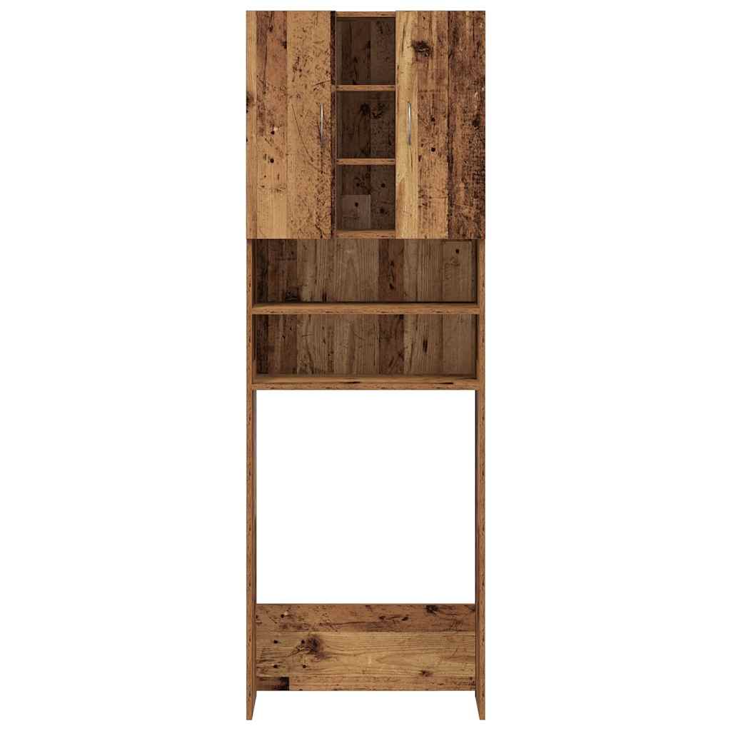 Wasmachinekast 64x25,5x190 cm oud houtkleurig