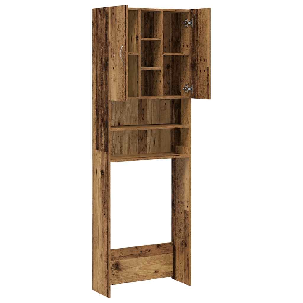 Wasmachinekast 64x25,5x190 cm oud houtkleurig