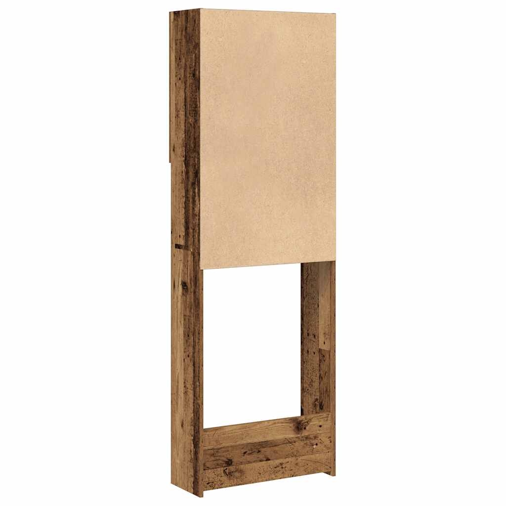 Wasmachinekast 64x25,5x190 cm oud houtkleurig