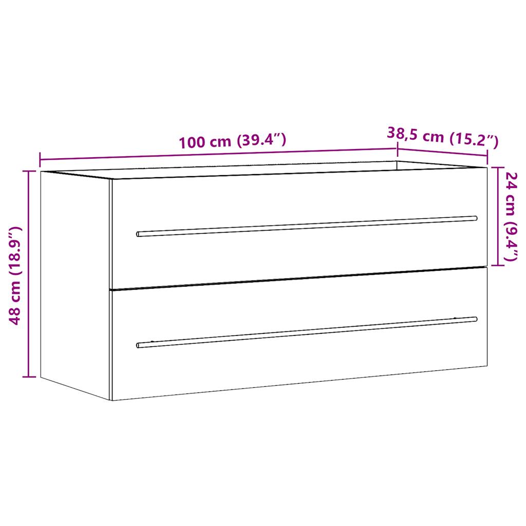 Wastafelkast 100x38,5x48 cm spaanplaat sonoma eikenkleurig