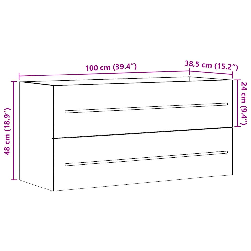 Wastafelkast 100x38,5x48 cm spaanplaat betongrijs