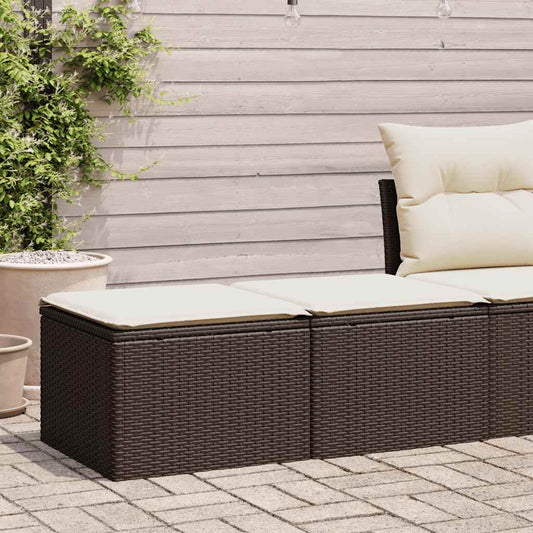 2-delige Loungeset met kussens poly rattan acacia bruin