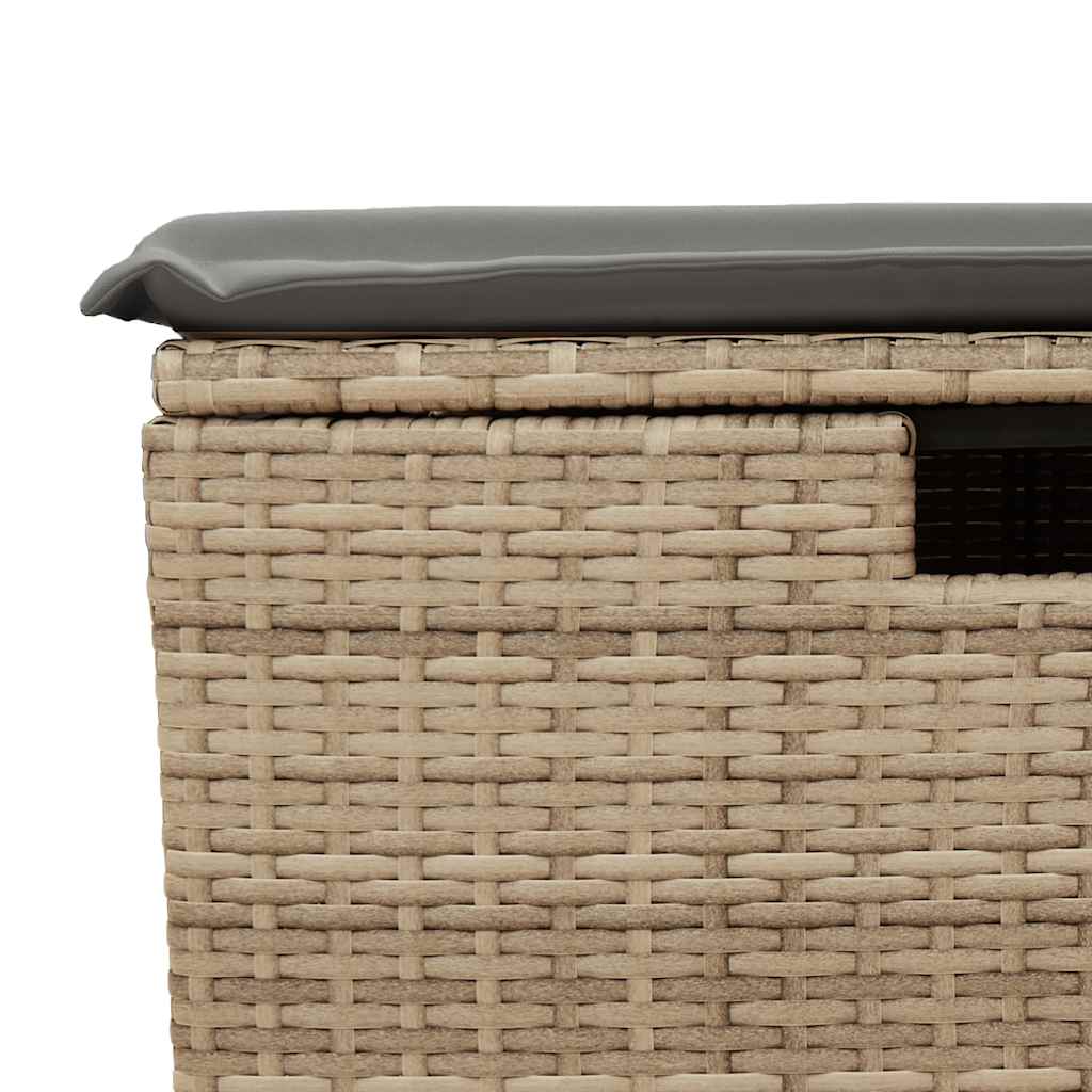 2-delige Loungeset met kussens poly rattan acacia beige